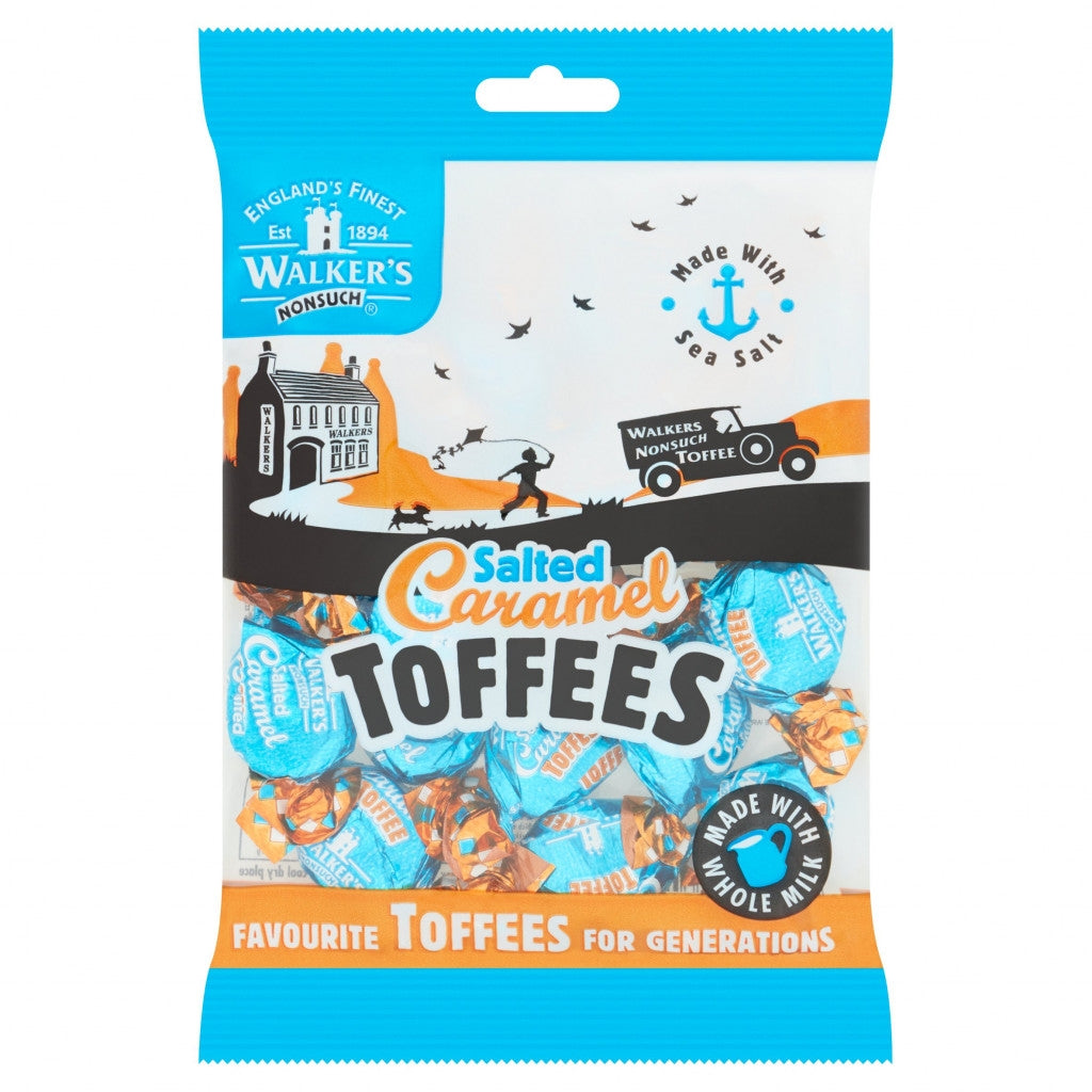 WALKERS SALTED CARAMEL TOFFEES BAG 150G X 12