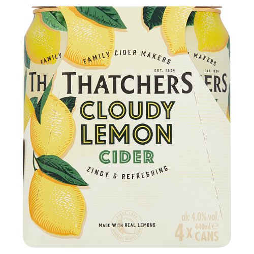 THATCHERS LEMON CANS 4PK X440ML X 6