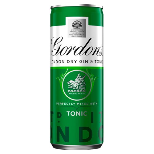 GORDONS & TONIC 250ML X 12
