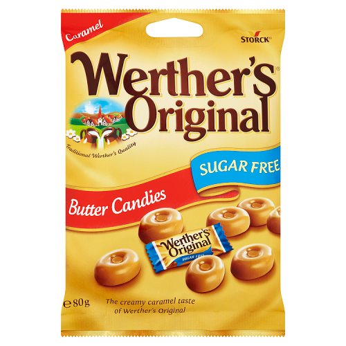 WERTHERS *SUGAR FREE* BUTTER CANDY RED BAGS 80Gx18