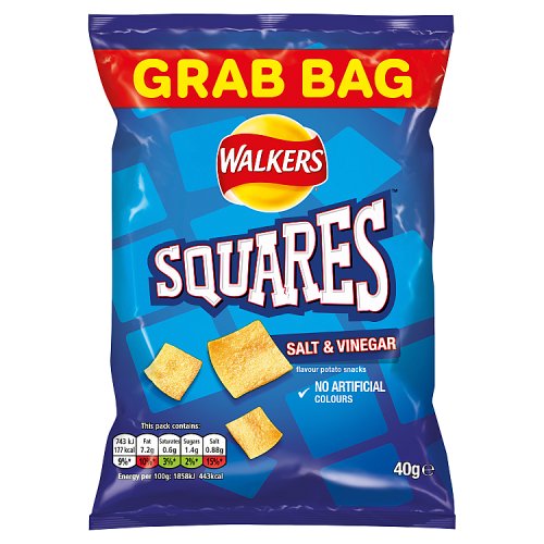 SQUARE SALT & VINEGAR * GRAB BAG* 40G X32