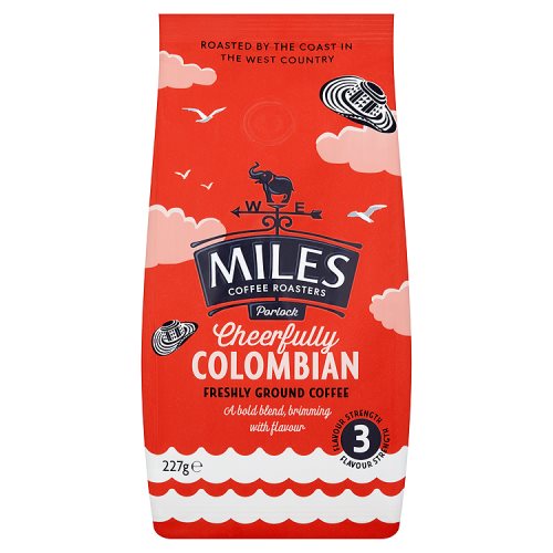 MILES CHEERFULLY GROUND COLOMBIAN COFF 227G X12