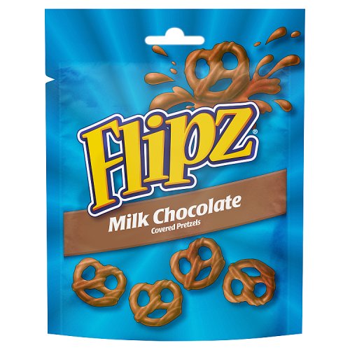 FLIPZ POUCHES MILK CHOC PRETZELS 90G X 6