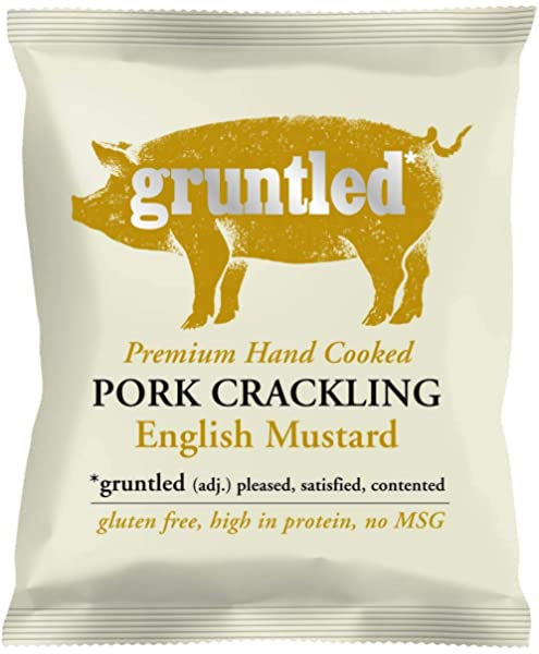 GRUNTLED PORK CRACKLING ENG MUSTARD 35G X 20