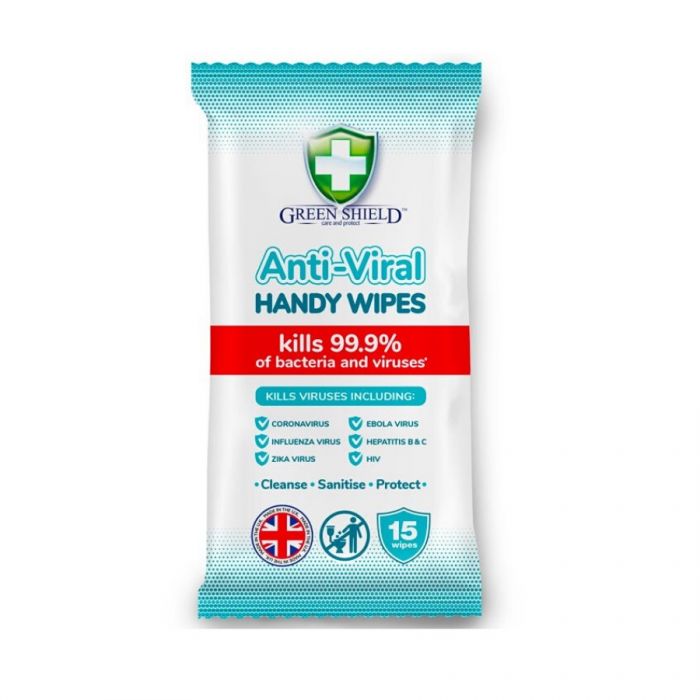 GREENSHIELDS ANTI-VIRAL HANDY WIPES 15'S X 24