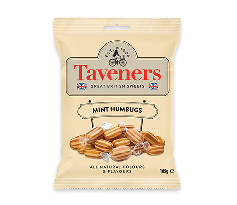 TAVENERS MINT HUMBUGS BAG 165G x12