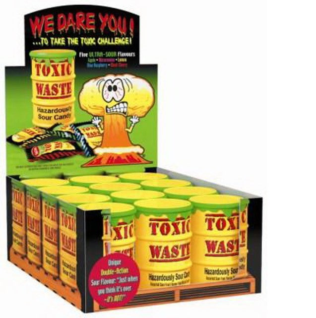 TOXIC WASTE SOUR CANDY YELLOW DRUM 42g x 12