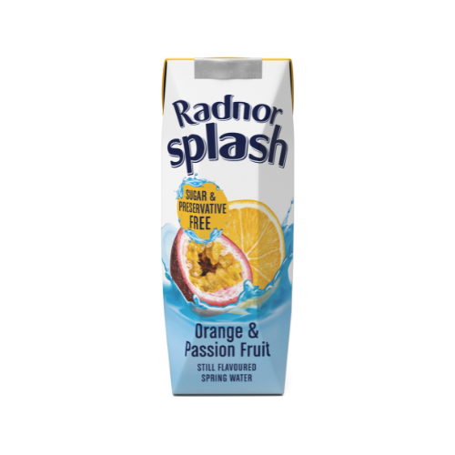 RADNOR SPLASH ORANGE & PASSION TETRA 250ml x 24