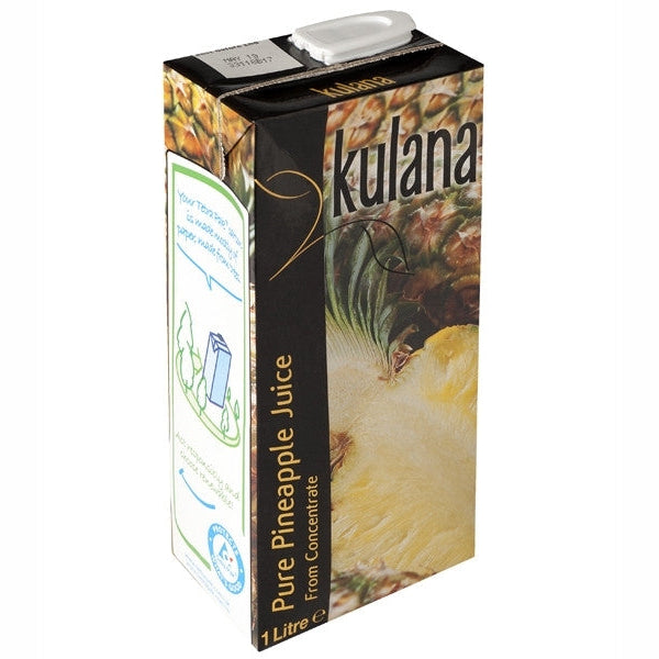 A carton of Kulana Pure Pineapple Juice 1 liter size.