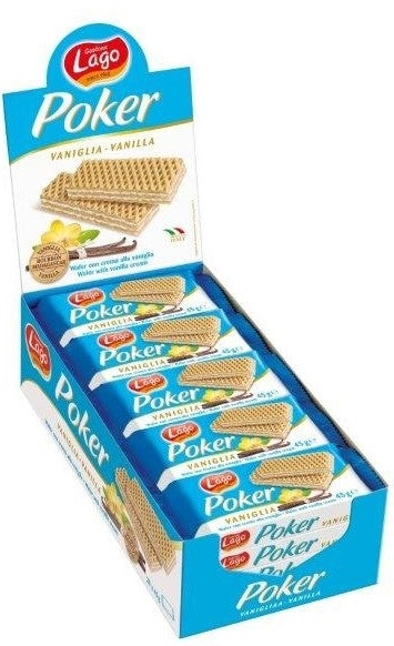 LAGO POKER VANILLA WAFERS 20 X 45G