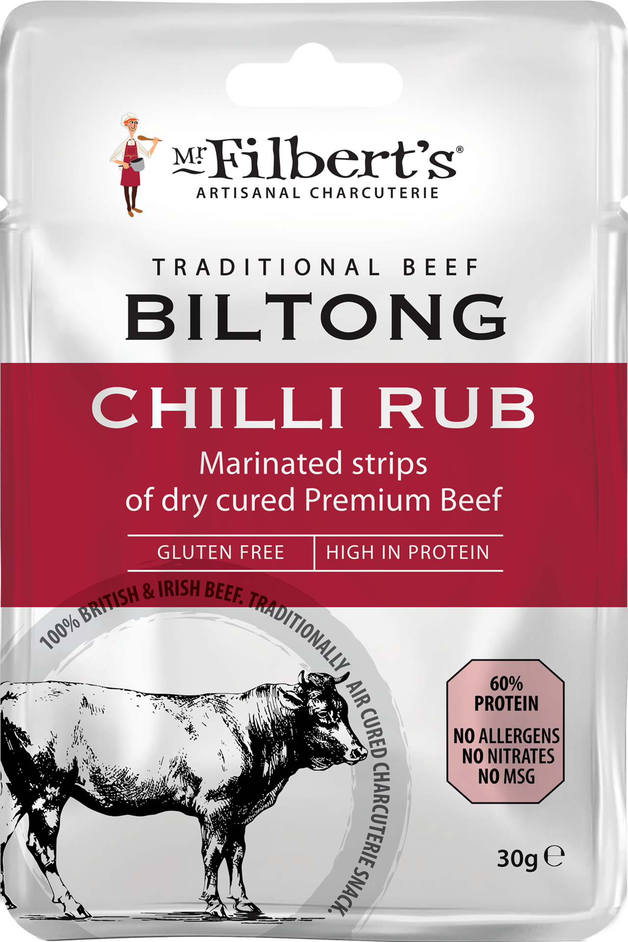 FILBERTS CHILLI RUB BILTONG 30g x 20