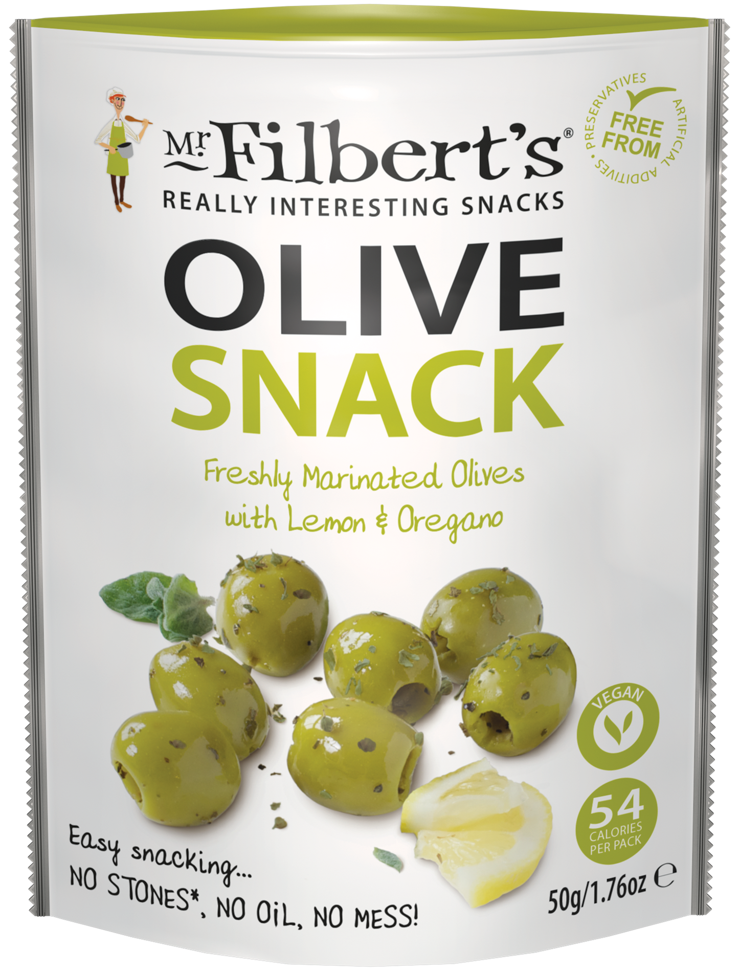 FILBERTS GREEN OLIVES LEMON & OREGANO 50g x 12