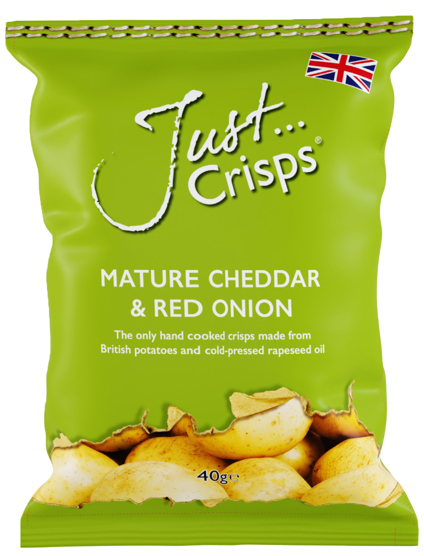 JUST CRISPS CHEDDAR & RED ONION 40g x 24