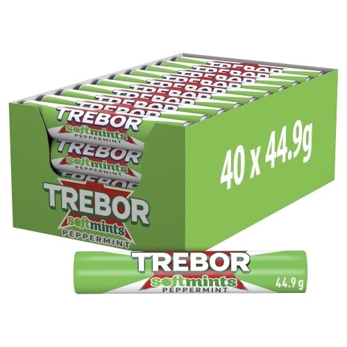 TREBOR SOFTMINTS PEPPERMINT GREEN X 40