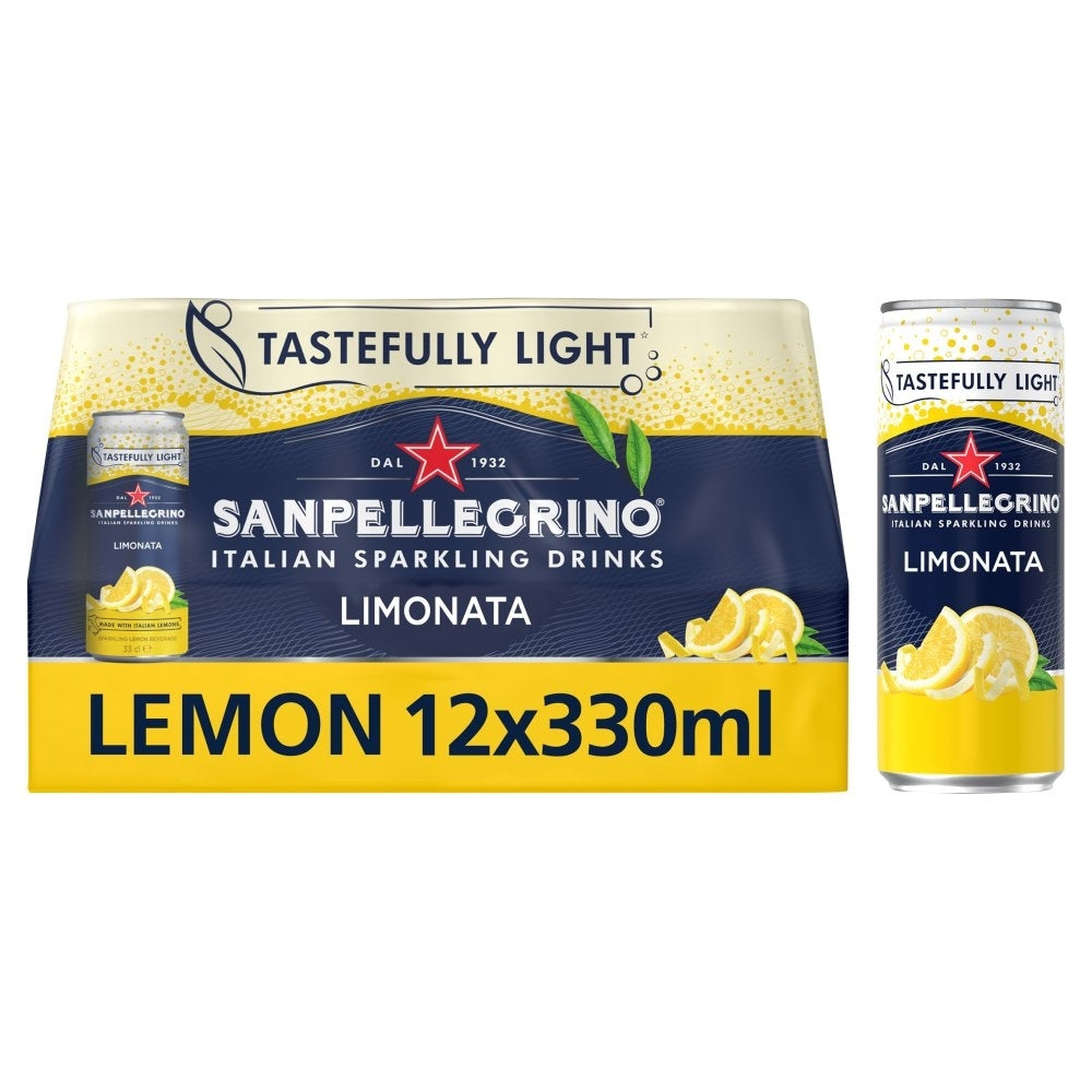 SAN PELLEGRINO LEMON CANS 330ML x 12