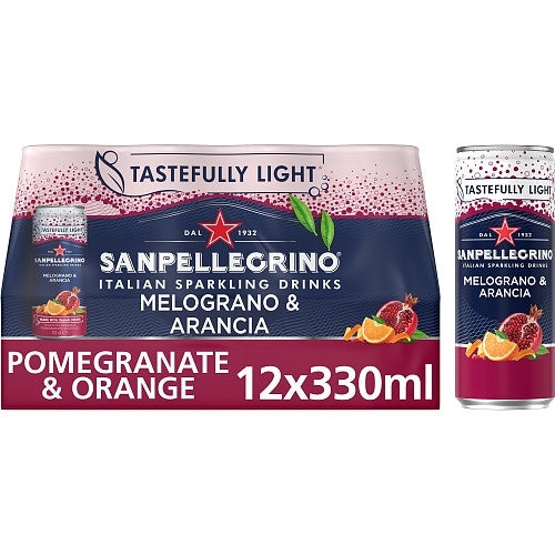 SAN PELLEGRINO POMEGRANATE/ ORANGE CANS 330ML x 12