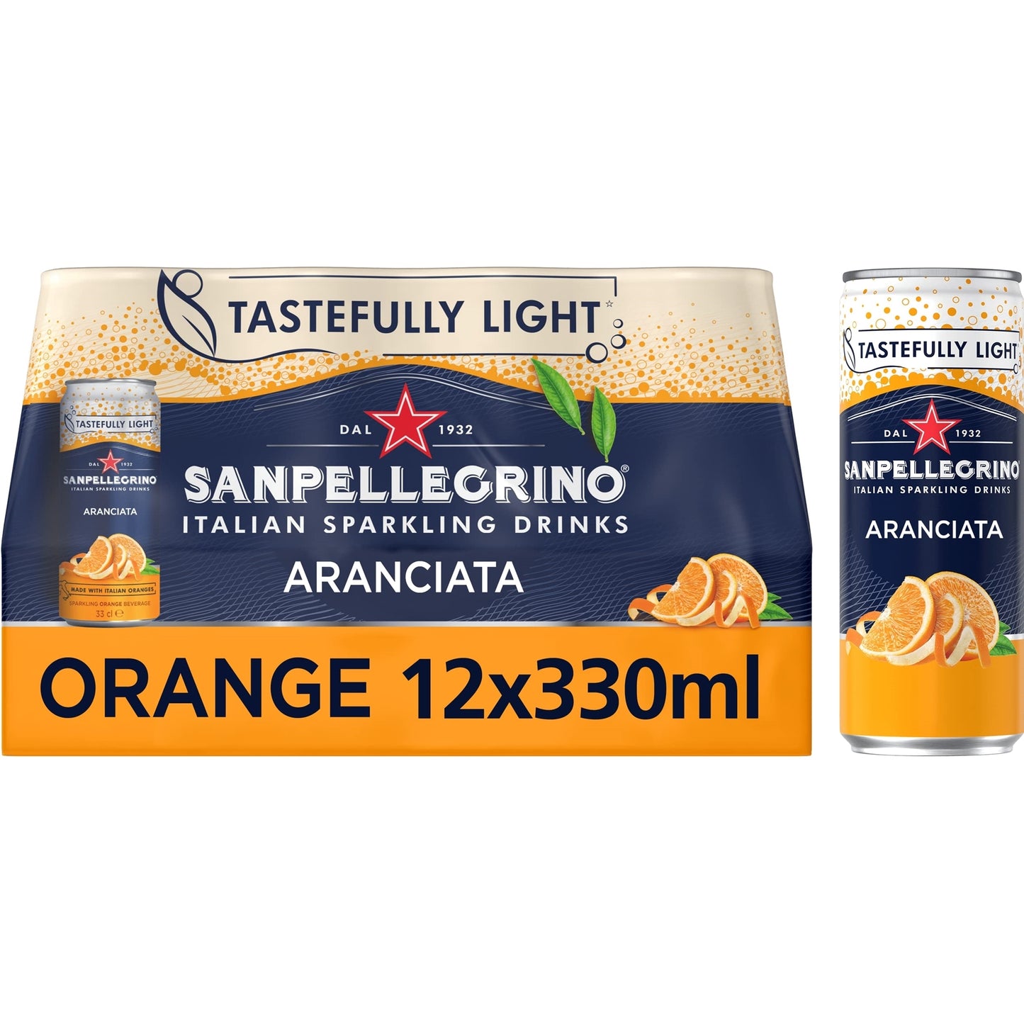 SAN PELLEGRINO ORANGE CANS 330ML x 12