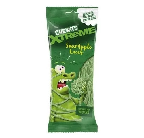 CHEWITS XTREME SOUR APPLE LACES 160G X 12