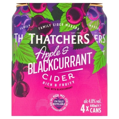 THATCHERS APPLE & BLACKCURRANT 440ML 4PK X 6