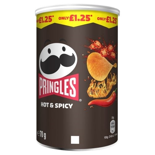 PM £1.25 PRINGLES HOT & SPICY 70G X 12