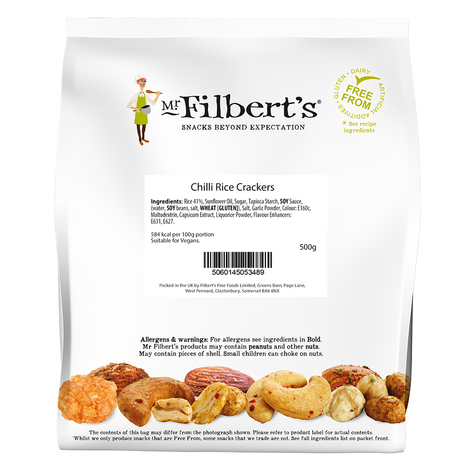 FILBERTS CHILLI RICE CRACKERS BULK 0.5KG