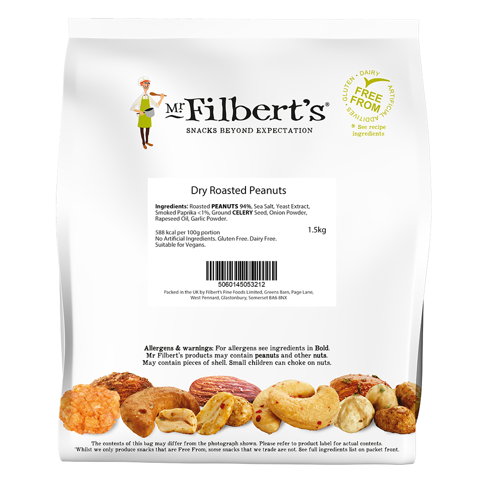 FILBERTS DRY ROASTED PEANUTS BULK 1.5KG