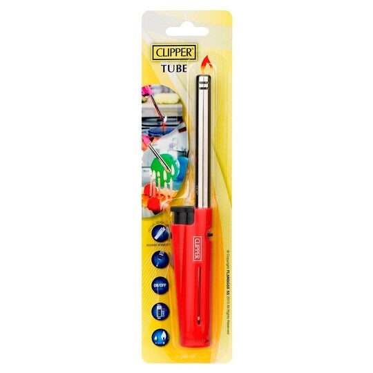 CLIPPER TUBE CARDED UTILITY LIGHTER x 12