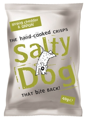 SALTY DOG HAND COOKED STRONG CHEDDAR & ONION 40G