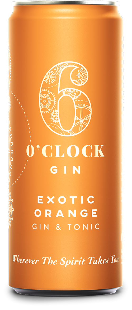 6 O'CLOCK GIN EXOTIC ORANGE GIN & TONIC 250ML X 12