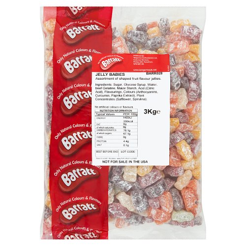 BARRATT W/O JELLY BABIES x 3KG BAG