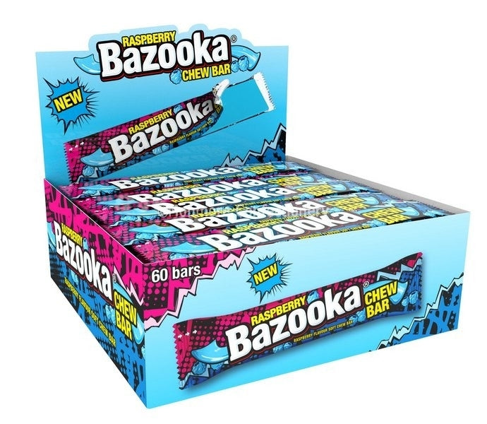 BAZOOKA RASPBERRY CHEWZ BAR 14G X 60