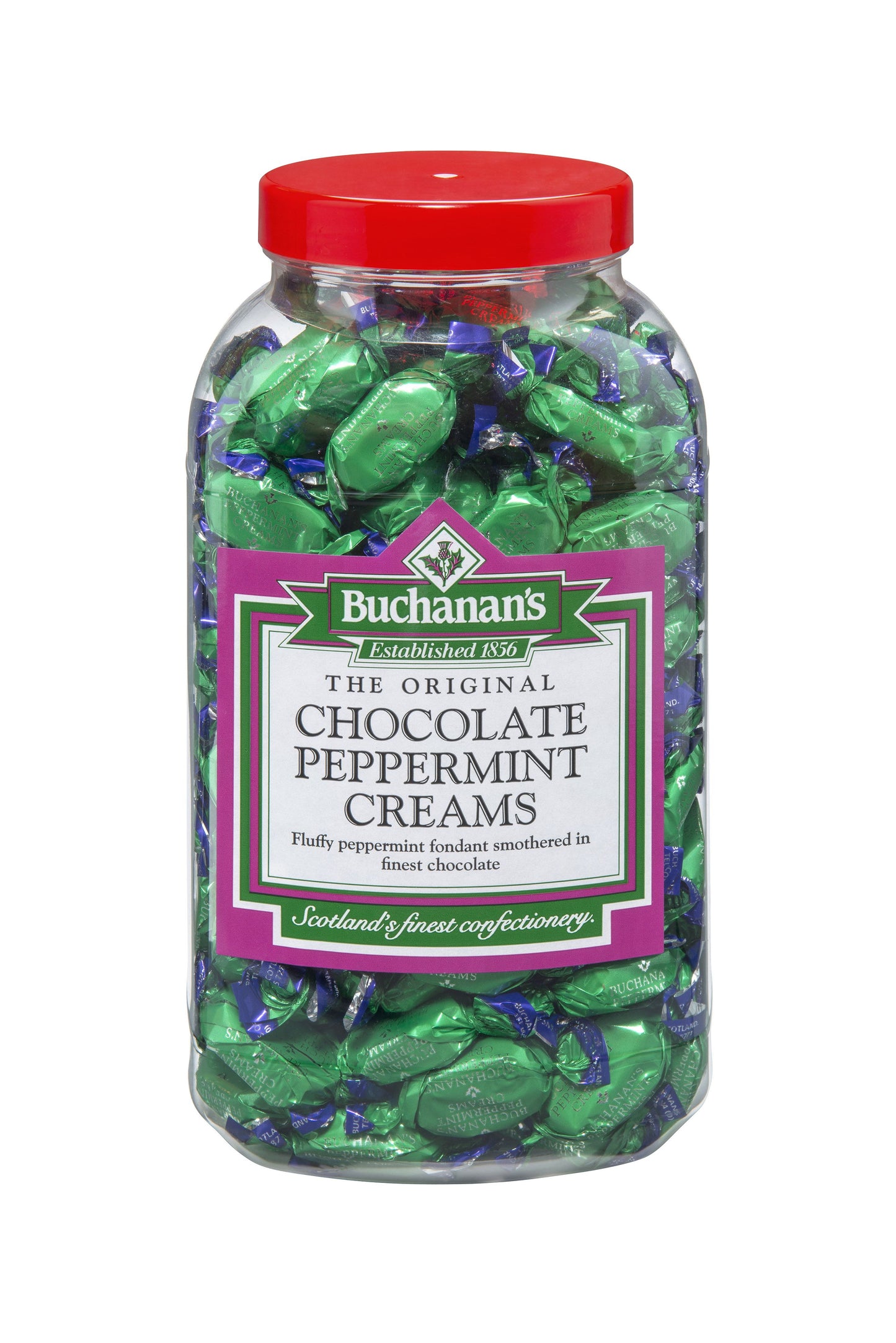 BUCHANANS W/O CHOC PEPPERMINT CREAMS x 2.5K JAR