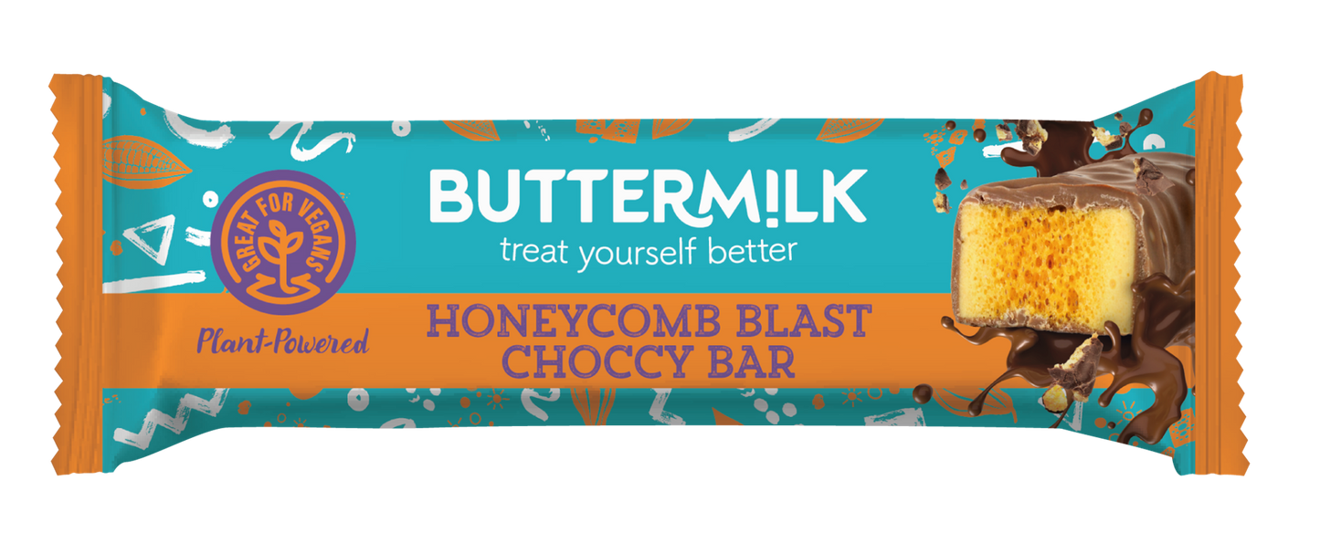 BUTTERMILK VEGAN HONEYCOMB CHOC BAR 45g x18