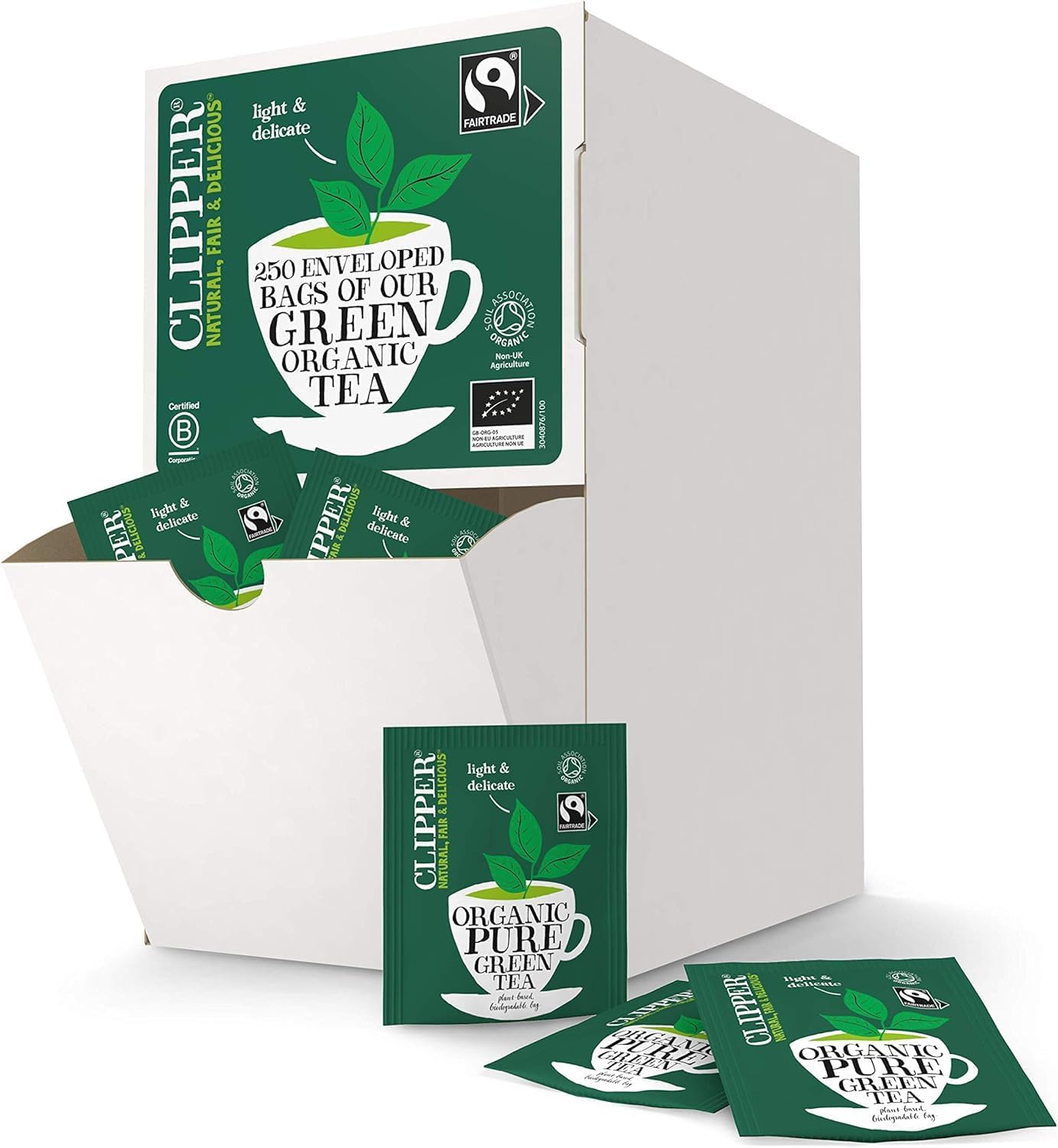 CLIPPER GREEN TEA ENV & TAG 250's x 1