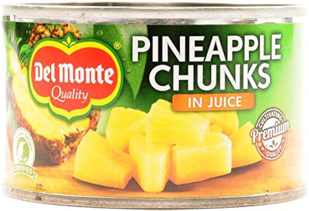 DEL MONTE PINEAPPLE CHUNKS IN JUICE 435G X 12