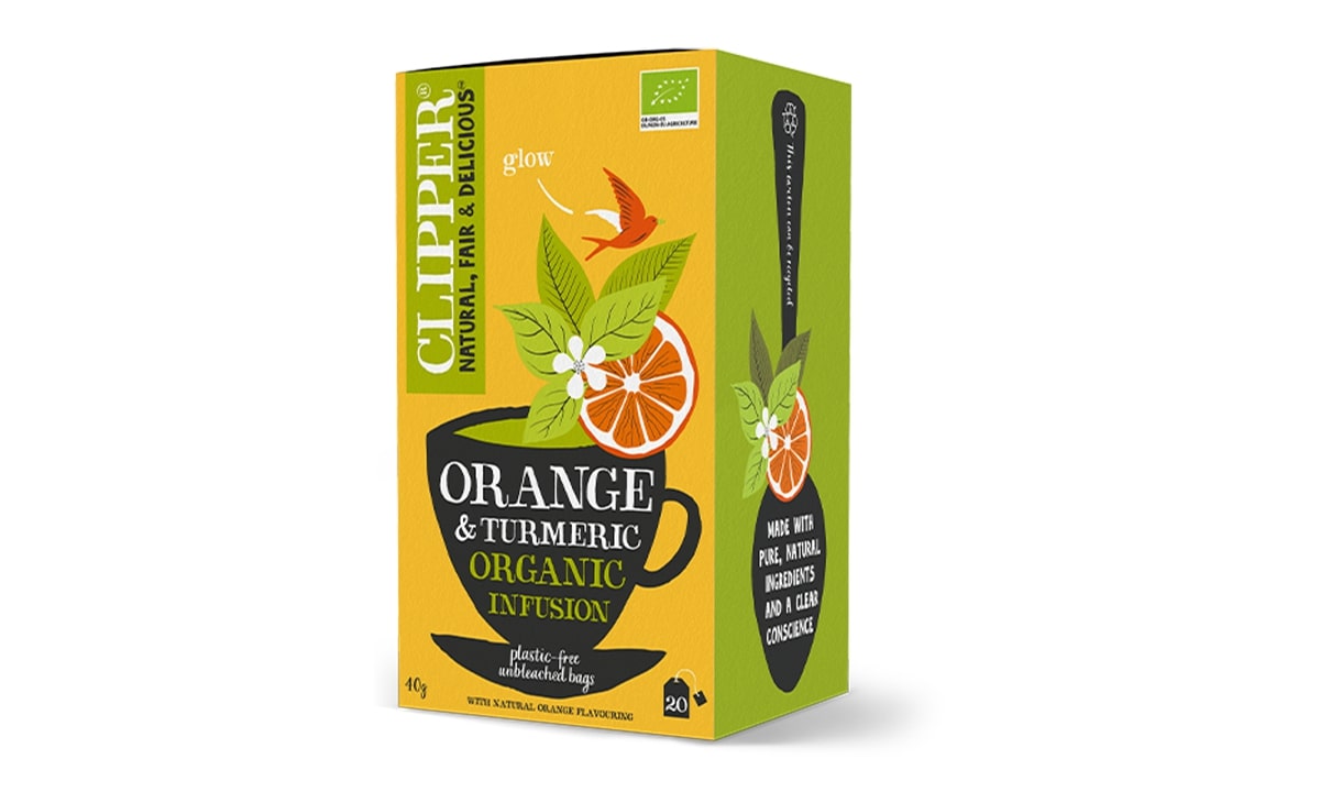 CLIPPER ORANGE &TURMERIC ENV &TAG ORGANIC TEA x 20
