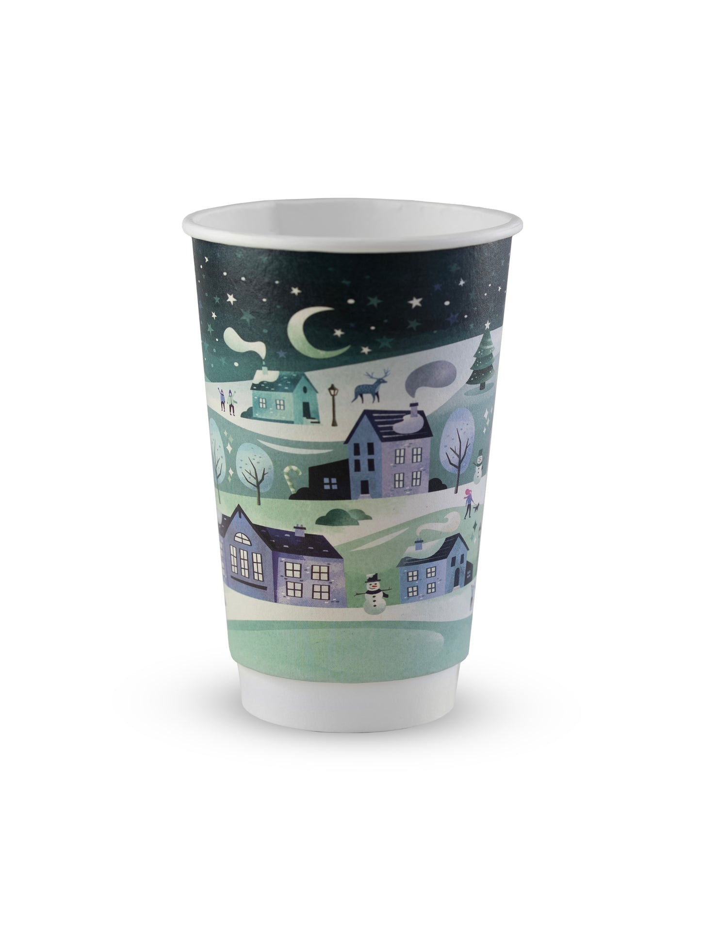 VEGWARE WINTER THEMED 16OZ DLB WALLED CUPS X 400