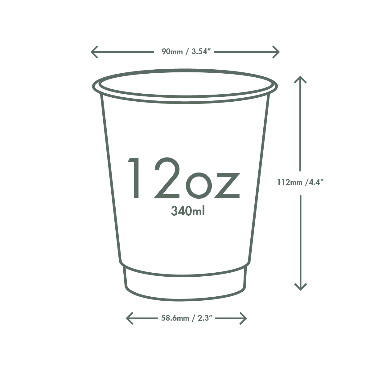 VEGWARE 12OZ BLACK DOUBLE WALLED CUP X 500
