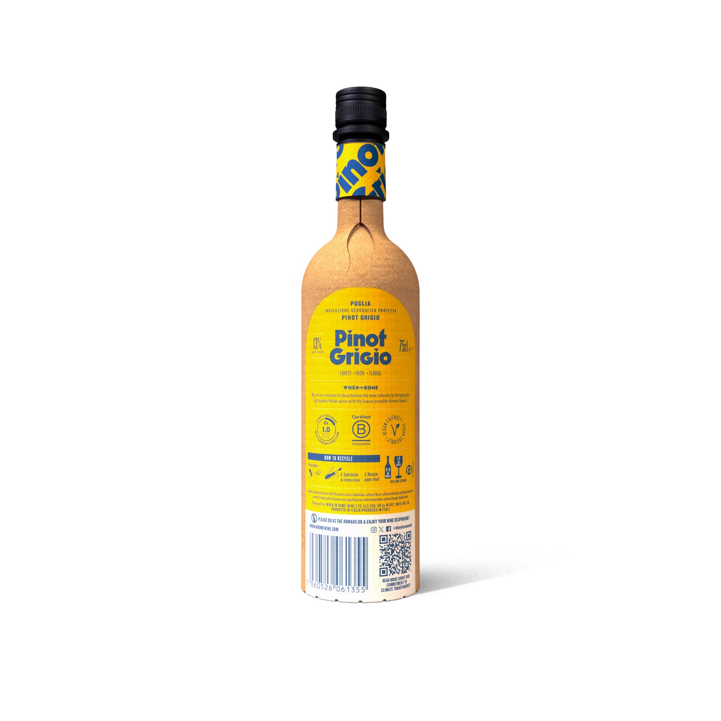 WHEN IN ROME 75cl PINOT GRIGIO PAPER BOTTLE X 6
