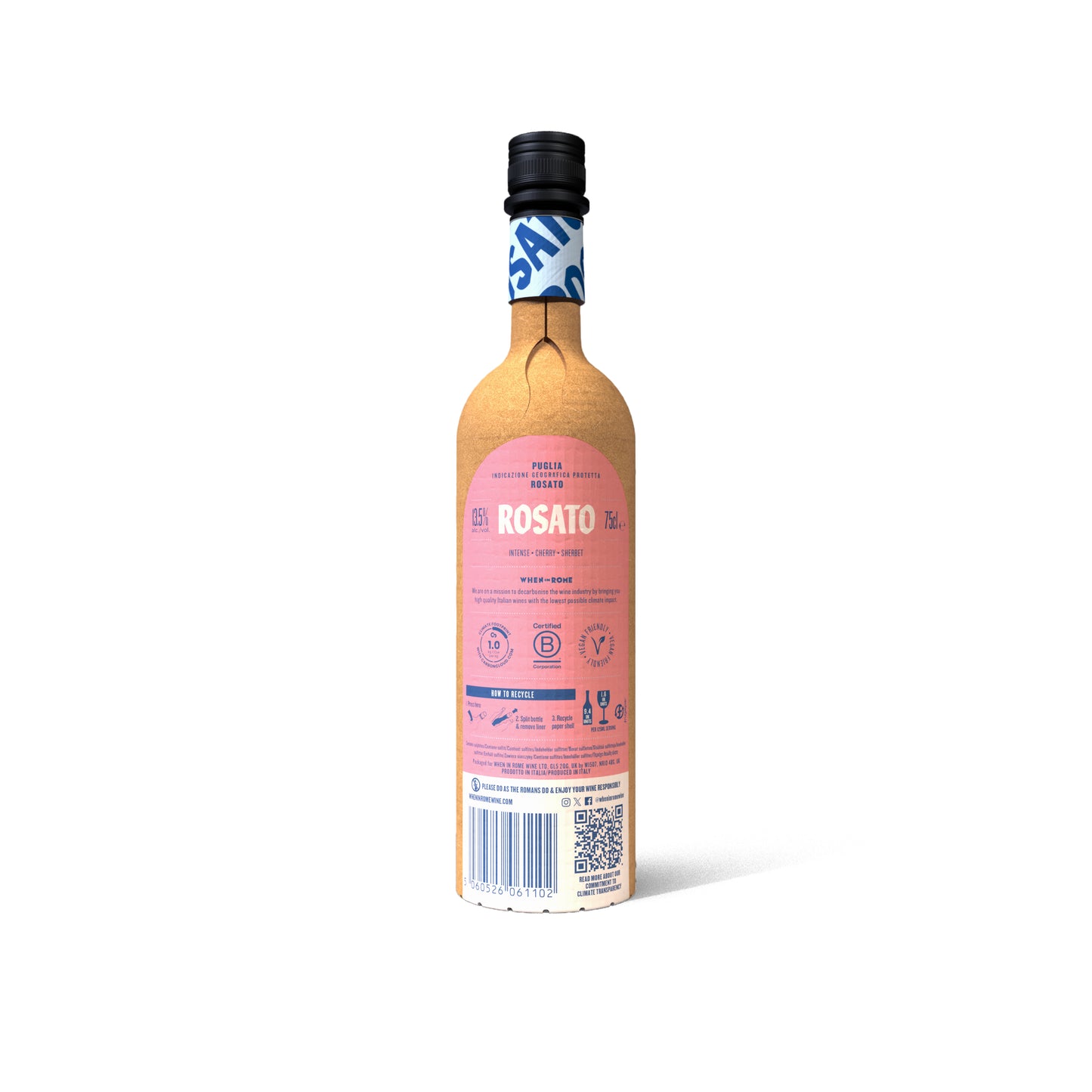 WHEN IN ROME 75cl ROSATO WINE PAPER BOTTLE X 6
