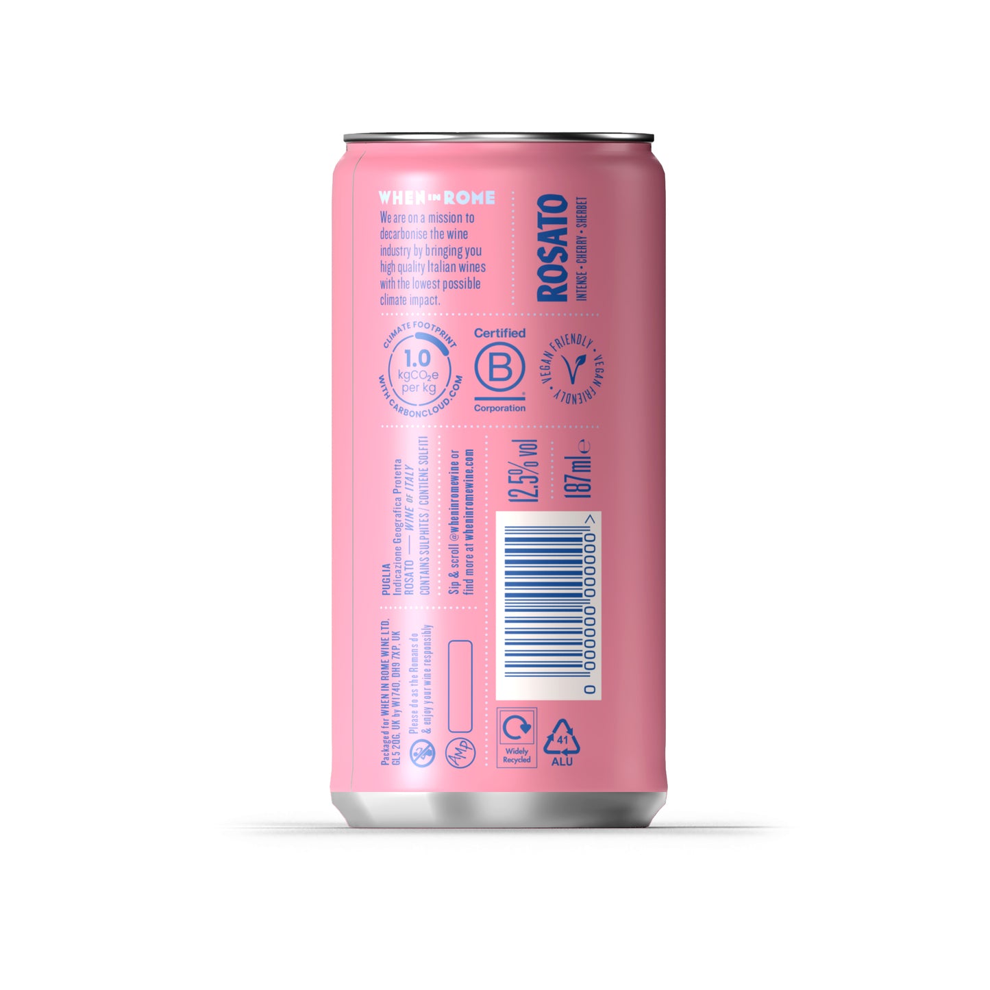 WHEN in ROME 187ml CAN ROSATO WINE X 12