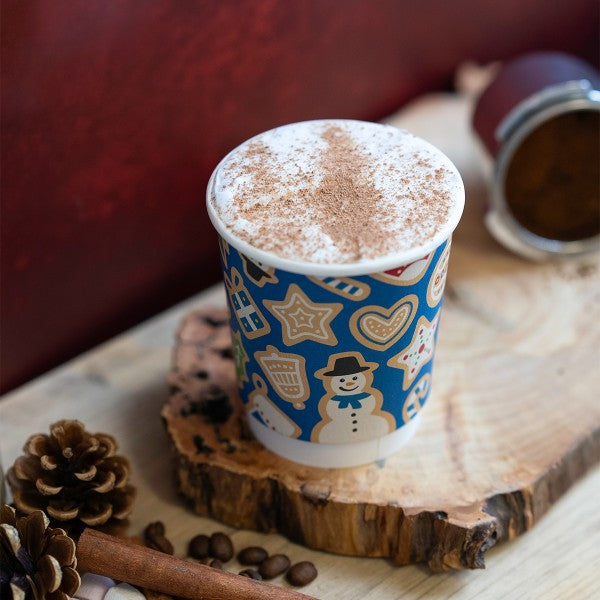 VEGWARE 8OZ FESTIVE BLUE SNOWMAN CUPS X 500