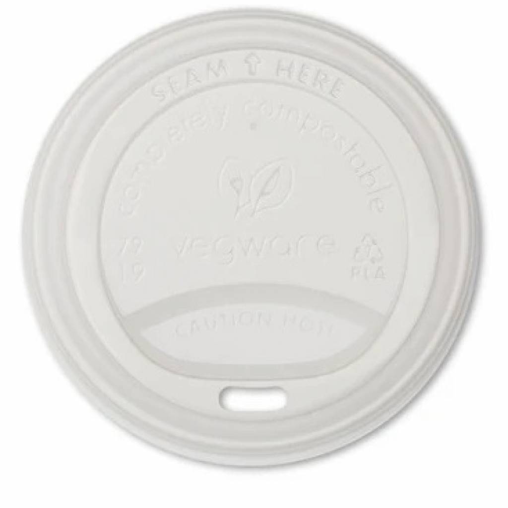 VEGWARE 8OZ WHITE TAKEAWAY LIDS X 1000