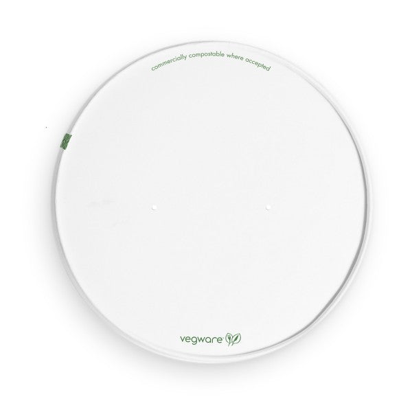 VEGWARE WHITE PAPER LID + VENT 185 SERIES. X 300