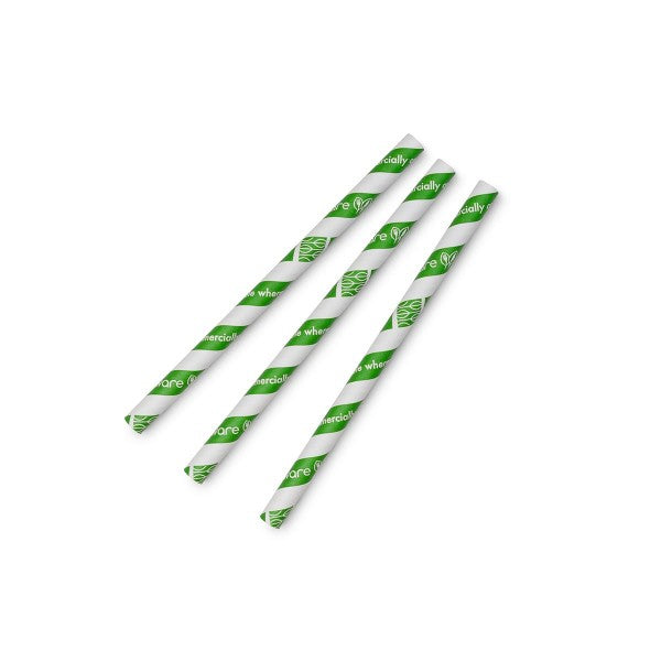 VEGWARE JUMBO STRAWS 10MM PAPER 7.8IN X80