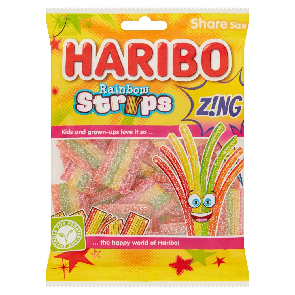 HARIBO RAINBOW STRIPS Z!NG 130G X 12