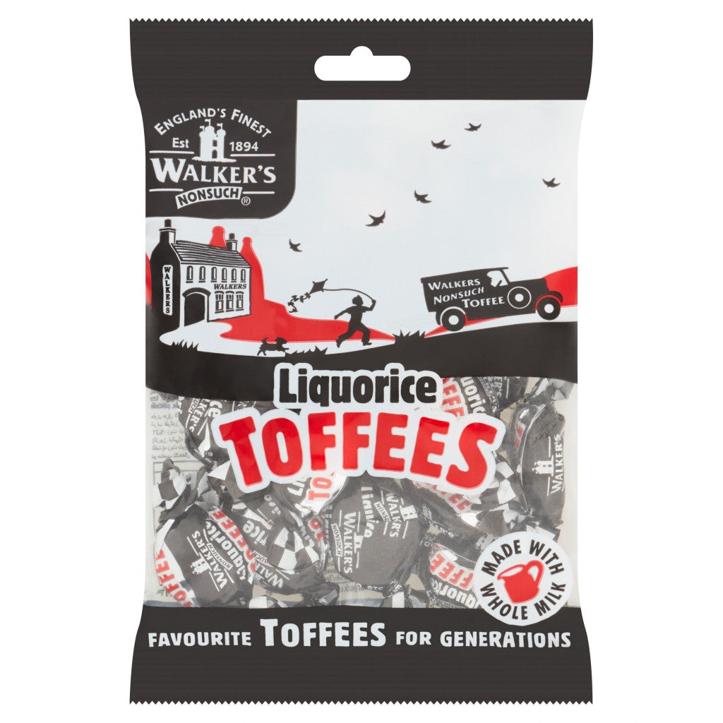 WALKERS LIQUORICE TOFFEES BAG 150G X 12