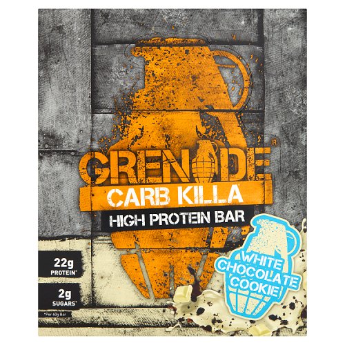 GRENADE BARS WHITE CHOC COOKIE 60G X 12