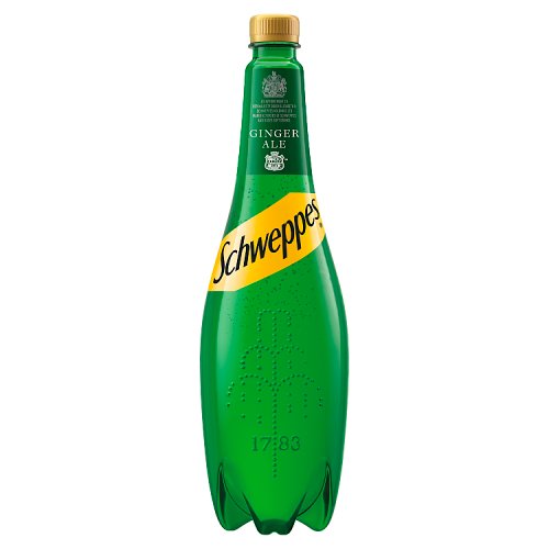 A bottle of SCHWEPPES GINGER ALE beer.