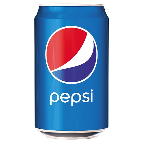 A single can of Pepsi with the brand's classic logo on a blue background.